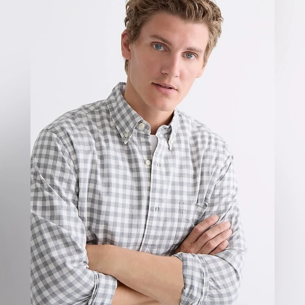 J.Crew Slim Untucked Secret Wash organic cotton poplin shirt